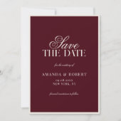 Elegant Burgundy Old Money Wedding Save The Date (Voorkant)