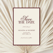 Elegant Burgundy Old Money Wedding Save The Date