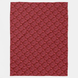 Elegant Burgundy Paisley Pattern Fleece Deken