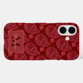 Elegant Burgundy Paisley Pattern gepersonaliseerd Case-Mate iPhone Case (Achterkant (horizontaal))