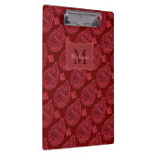 Elegant Burgundy Paisley Pattern gepersonaliseerd Klembord (Rechts)