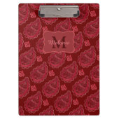 Elegant Burgundy Paisley Pattern gepersonaliseerd Klembord (Voorkant)