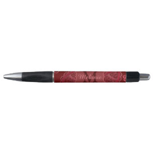 Elegant Burgundy Paisley Pattern gepersonaliseerd Pen