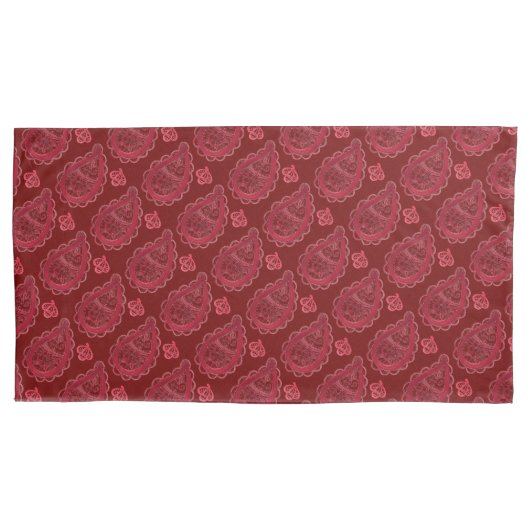 Elegant Burgundy Paisley Pattern Kussensloop (Voorkant-Links)