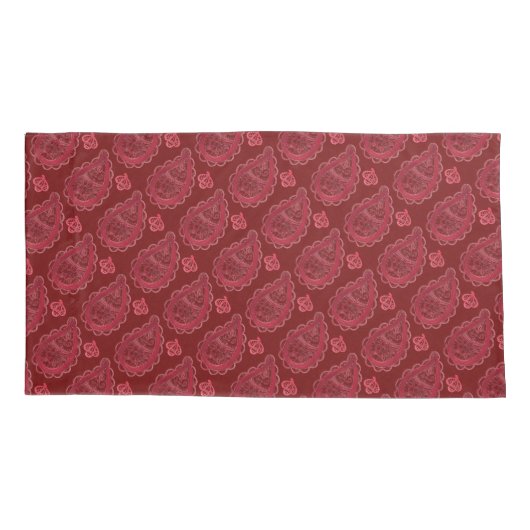 Elegant Burgundy Paisley Pattern Kussensloop (Achterkant-Links)