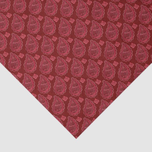 Elegant Burgundy Paisley Pattern Tissuepapier (Detail)