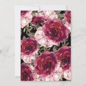 Elegant Burgundy Peach Floral Wedding Save The Date (Achterkant)