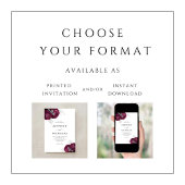 Elegant Burgundy Peonies Floral Wedding Kaart