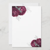 Elegant Burgundy Peonies Floral Wedding Kaart (Achterkant)