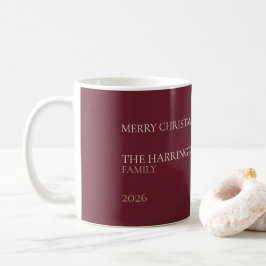 Elegant Burgundy Personalized Family Christmas Mug Koffiemok