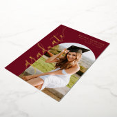 Elegant Burgundy Photo Arch Afstuderen Folie Invit Folie Uitnodiging (Gedraaid)