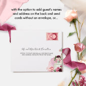 Elegant Burgundy Pink Blush Floral Weddenschap Spa All In One Uitnodiging