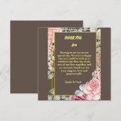 Elegant Burgundy Pink Blush Floral Wedding Bedankkaart (Voorkant / Achterkant)