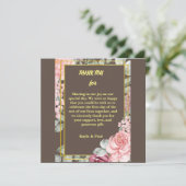 Elegant Burgundy Pink Blush Floral Wedding Bedankkaart (Staand voorkant)