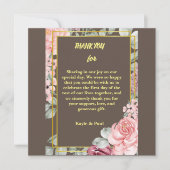 Elegant Burgundy Pink Blush Floral Wedding Bedankkaart (Voorkant)