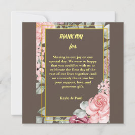 Elegant Burgundy Pink Blush Floral Wedding Bedankkaart