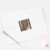 Elegant Burgundy Pink Blush Floral Wedding Vierkante Sticker (Envelop)