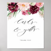 Elegant Burgundy Pink Blush, Kaarten and Gifts Sig Poster (Voorkant)