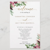 Elegant Burgundy Pink en Blush Floral Wedding (Voorkant)