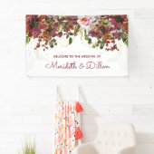 Elegant Burgundy Pink Gold Floral Wedding Spandoek (Insitu)