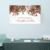 Elegant Burgundy Pink Gold Floral Wedding Spandoek (Beurs)