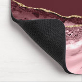 Elegant Burgundy Pink Marble Name Business Muismat (Hoek)