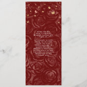 Elegant Burgundy Pink Rose Gold Waterverf Floral Menu (Achterkant)
