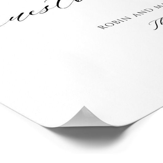 Elegant Burgundy Pink Wedding Guestbook Poster (Hoek)