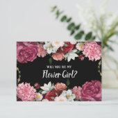 Elegant Burgundy Pink zal je mijn Bloemenmeisje zi (Staand voorkant)