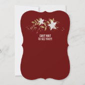 Elegant Burgundy Poinsettia Holiday Partij Kaart (Achterkant)