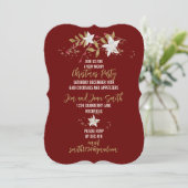 Elegant Burgundy Poinsettia Holiday Partij Kaart (Staand voorkant)