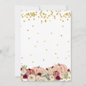 Elegant Burgundy Pumpkin Baby shower Uitnodiging (Achterkant)