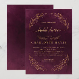 Elegant Burgundy Red en Gold Vrijgezellenfeest Kaart