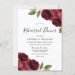 Elegant Burgundy Red Flowers Rehearsal Dinner Kaart<br><div class="desc">Elegant Burgundy Red Flowers Rehearsal Dinner Invitation Zie collectie in Niche en Nest Store</div>