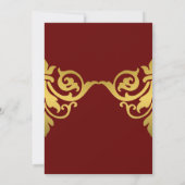 Elegant Burgundy Red Gold Indian Wedding Kaart (Achterkant)
