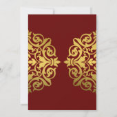 Elegant Burgundy Red Gold Mandala Indiaas huwelijk Kaart (Achterkant)