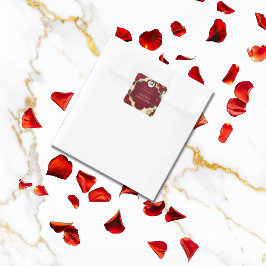 Elegant Burgundy Red & Gold Rose Quinceañera  Vierkante Sticker