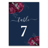 Elegant Burgundy Red Navy Blue Floral Peonies Kaart (Achterkant)