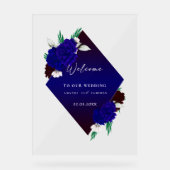 Elegant Burgundy Red Navy Blue "MARIGOLD" Wedding  Acryl Bord (Voorkant)