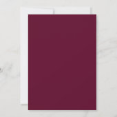 Elegant Burgundy Red Navy Blue "MARIGOLD" Wedding Kaart (Achterkant)