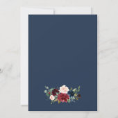 Elegant Burgundy Red Navy Blue Rehearsal Dinner Kaart (Achterkant)