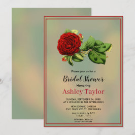 Elegant burgundy red roos floral Vrijgezellenfeest Kaart