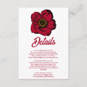 Elegant burgundy red roos romantic floral Wedding Informatiekaartje (Voorkant)