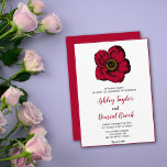 Elegant burgundy red roos romantic floral Wedding Kaart<br><div class="desc">Deze elegante simpele kalligrafie-florale trouwuitnodiging is geschikt voor een moderne zomerbloemige bruiloft. Het romantische minimalistische design is voorzien van Elegant burgundy red roos romantic floral Wedding Invitation</div>