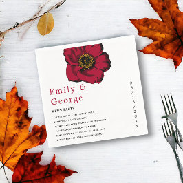 Elegant burgundy red roos romantic floral Wedding Servet