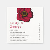 Elegant burgundy red roos romantic floral Wedding Servet (Voorkant)