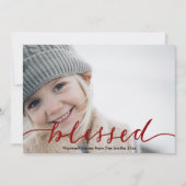 Elegant Burgundy Red Script zonder foto Feestdagenkaart (Voorkant)