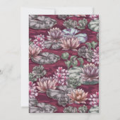 Elegant Burgundy Red Waterlily Funeral Invitation Kaart (Achterkant)