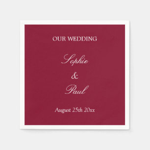 Elegant Burgundy Red Wedding Napkins Servet