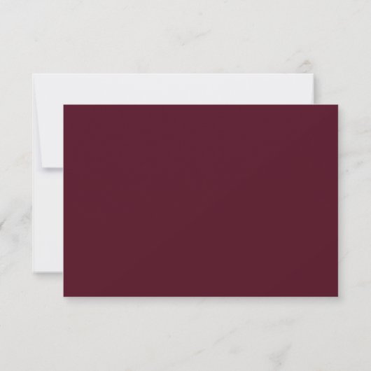 Elegant Burgundy Red White Floral Weddenschap RSVP (Achterkant)